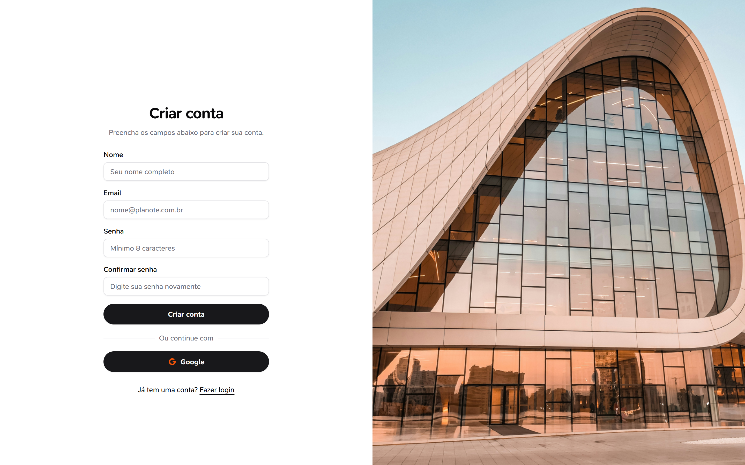 Tela de cadastro (sign-up)